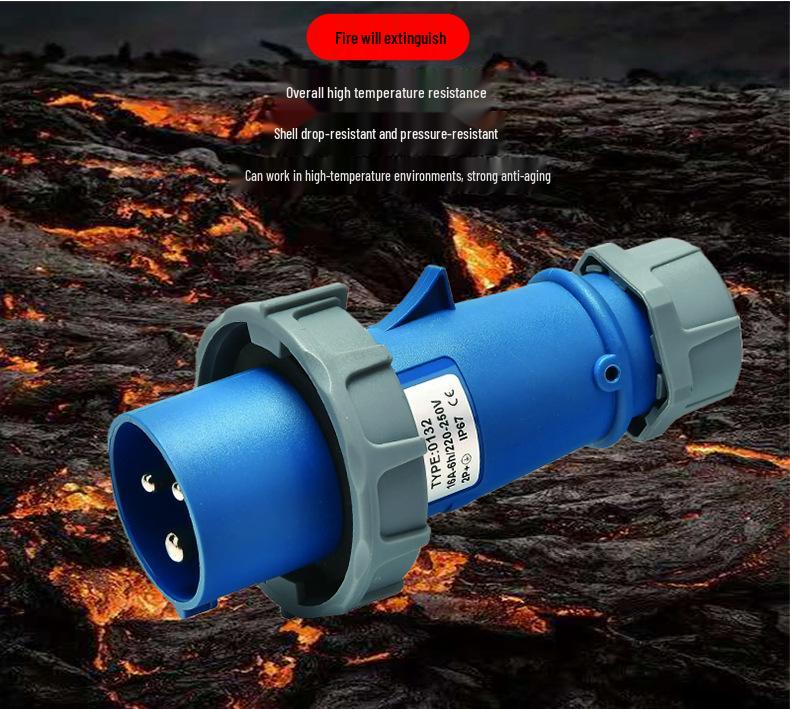 IP67 Waterproof 16A/32A Industrial Plug & Socket, European Standard, 3/4/5-core, Male & Female Connector