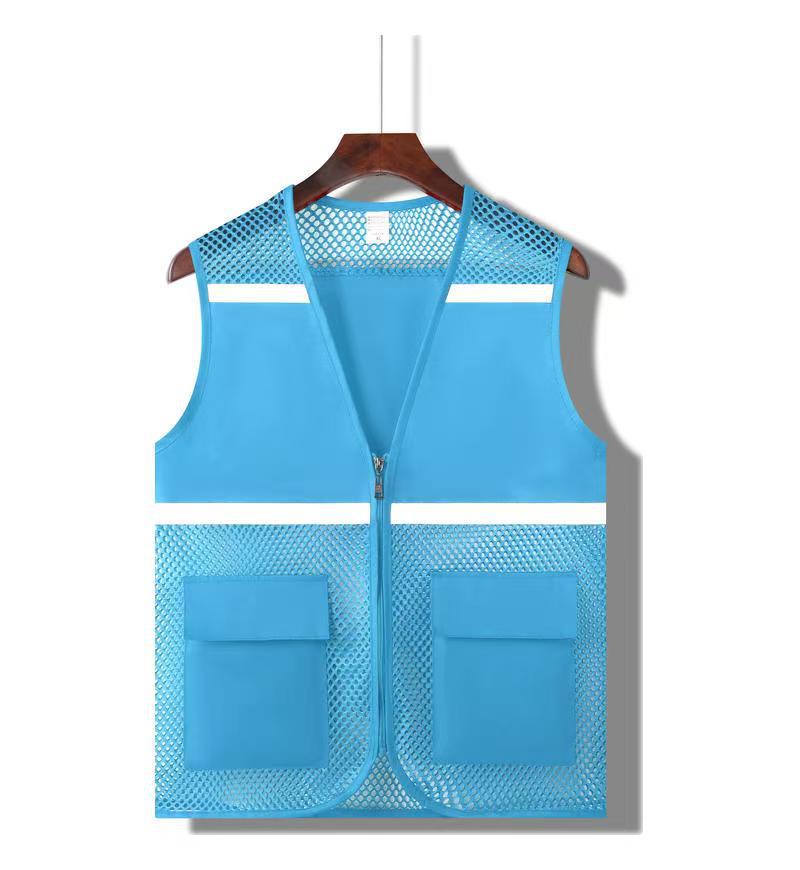 Custom Logo Red Summer Mesh Fishing Vest – Workwear & Advertising Shirt