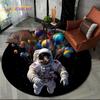Astronaut Universe Spaceman 3D Outer Space Cartoon Round Area Carpet Rug for Living Room Bedroom Kid Decor,Pet Area Rug Non-slip