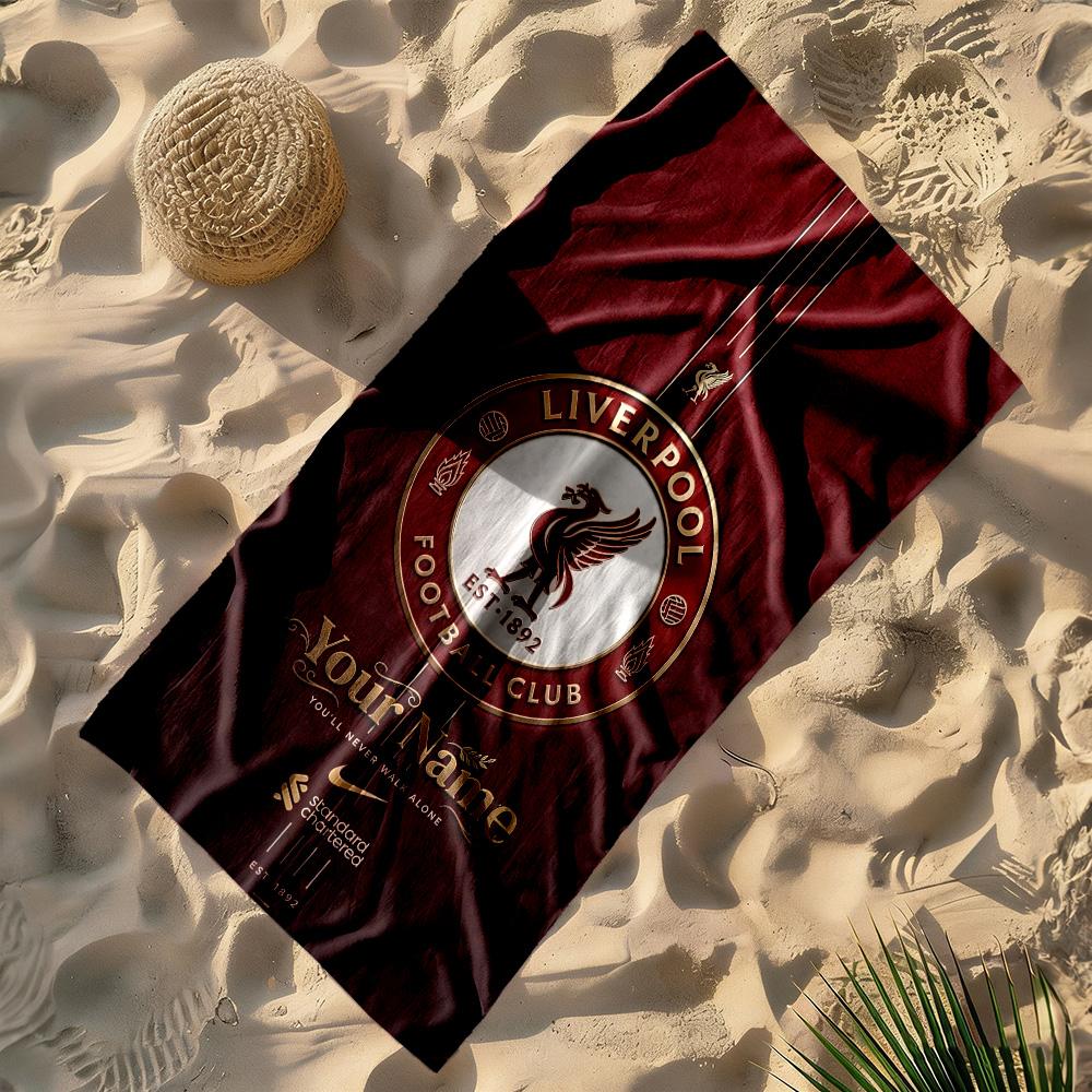 Liverpool Customize Text Beach Towel Quick-Dry Soft Microfiber Suitable for Swimming Gym Camping Yoga Vacation