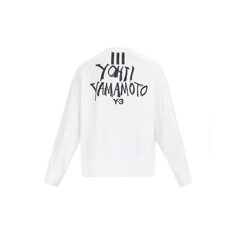 Y-3 Свитшот с фирменным логотипом на спине, мужские топы, белый DY7158