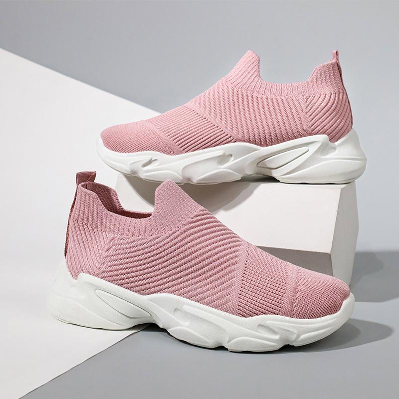 Женская легкая прогулочная обувь, повседневные дышащие кроссовки без шнуровки, теннисные кроссовки для бега, тренировочная обувь, спортивные кроссовки для женщин, спортивная спортивная обувь