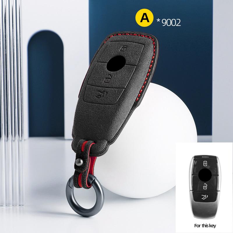 Styling Mouldings For Mercedes Benz A C E S G Class GLC CLE CLA GLB GLS W177 W205 W213 W222 X167 AMG Suede Leather Car Key Case