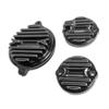 PIRANHA Side Cover Cylinder Head and Tappet Cover Set with Fin Heat Dissipation CNC Aluminum Monkey125 Monkey 125 (Black)