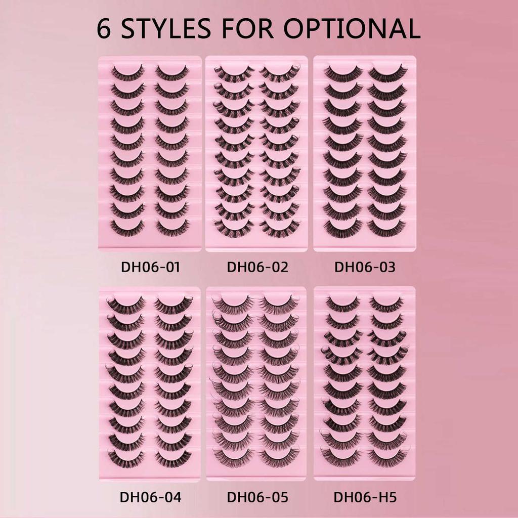 10 пар многоразовых самоклеящихся ресниц. Клей или подводка для глаз не требуются. Натуральные густые накладные ресницы для наращивания.