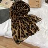 Leopard Print Scarf Autumn Winter Hot Girl Retro Silk Scarf Voile Thin Long Scarf Women High End Style Neck Wrap