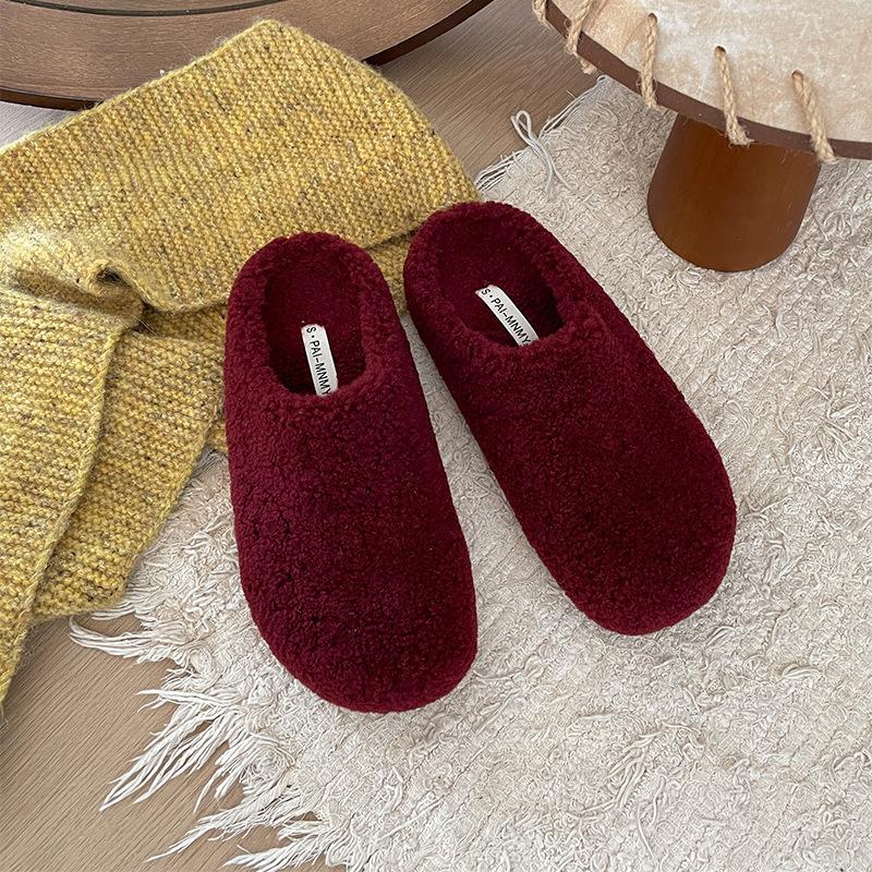 Модные бежевые суперпопулярные тапочки на толстой подошве для женщин, новинка осени и зимы 2025 года, хлопковые тапочки на мягкой подошве