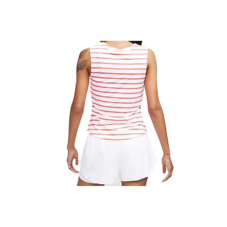 Nike Теннисная майка Court Dri-Fit Maria Striped Logo для женщин, белые, красные, CI9371-101