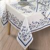 Водонепроницаемая скатерть в растительном стиле, синяя, с модной печатью, домашний декор, свадебная вечеринка, водонепроницаемые скатерти для прямоугольных столов