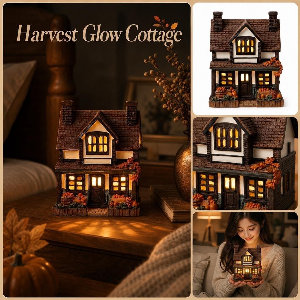 Тыквенный домик на окно Декоративный ночник Осенний урожай Домик Настольное украшение для спальни Гостиной Сезонный декор для дома