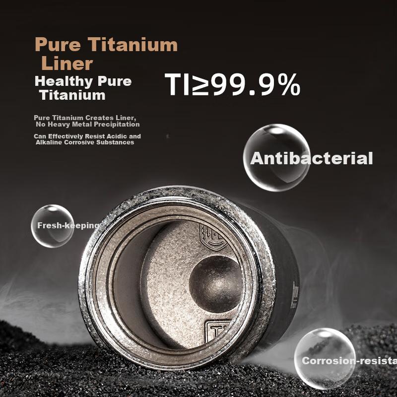 FUGURNG BESTJOY Titanium Tea Cup with Tea Separation, Insulated Water Bottle , Office Pure Titanium Tea Cup
