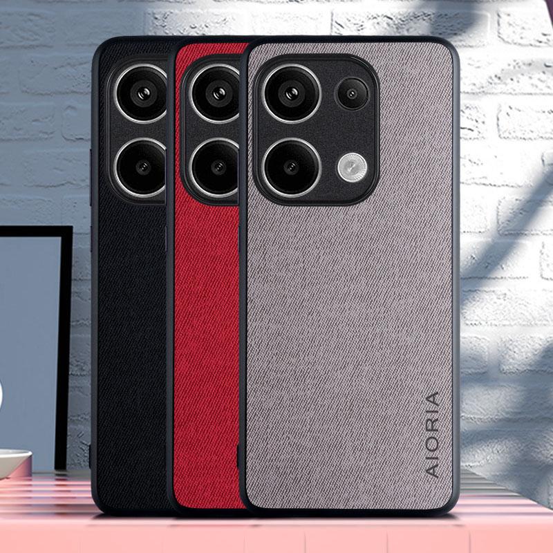 Textile Case for Xiaomi Poco M6 Pro 4G Soft TPU with Hard PC 3in1 material perfect touching feel for Poco M6 Pro 4G Case