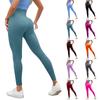 Женские модные однотонные штаны для йоги с высокой талией, узкие спортивные штаны для фитнеса