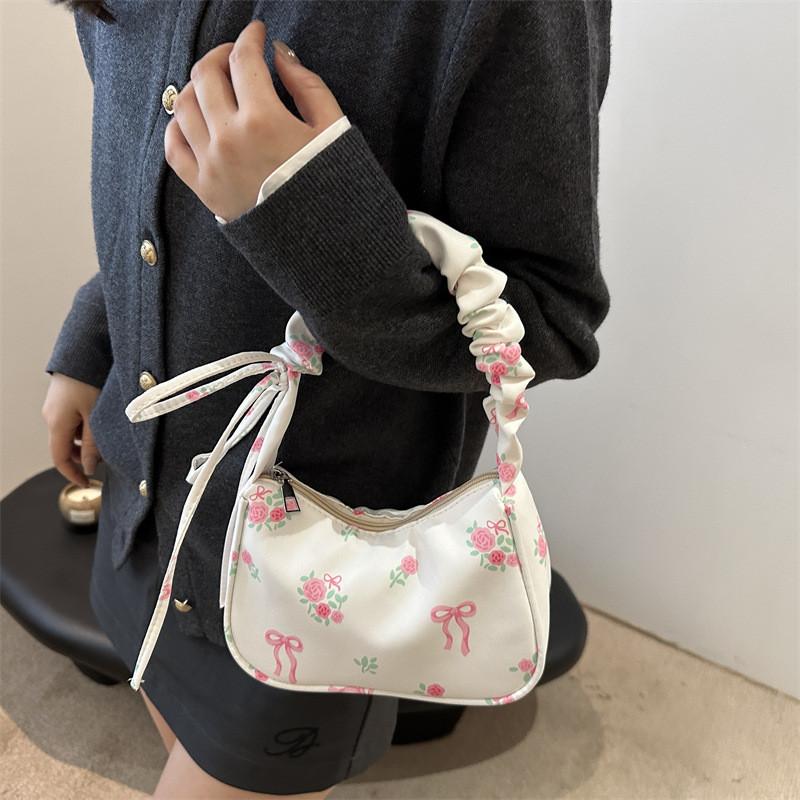 Trendy Japanese Aesthetic Small Shoulder Bag For Women In Black White Pink Blue For Casual Outings