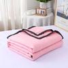 Washed Cotton Summer Cool Blanket, Solid Color Air Conditioner, Washable, Single Student, Child, Adult Summer Blanket  Edredon