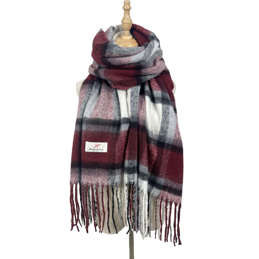 New Atmosphere Scarf Versatile Warm Autumn and Winter Scarf Women's Thickened Shawl Maillard Color