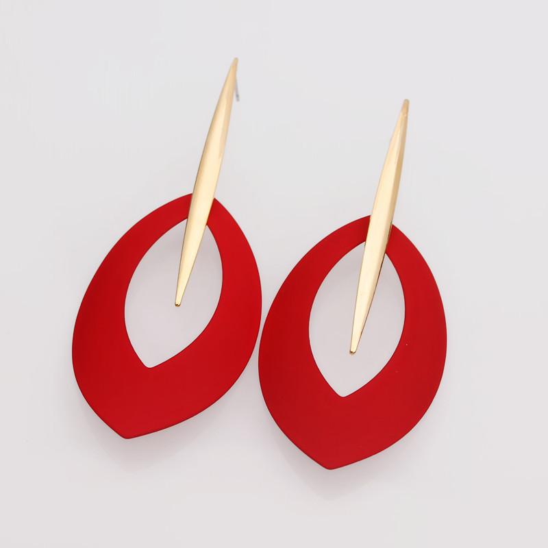 Корейский стиль геометрические овальные серьги-подвески для женщин большие массивные серьги вечерние украшения подарки подруге длинные Brincos