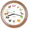 KOOKOO Kids World Wood Grain Color Wall Clock with Animal Voices 12 Different Farm Animals Tell the Time Wall Clock Cute Wall Clock Perfect for Rooms