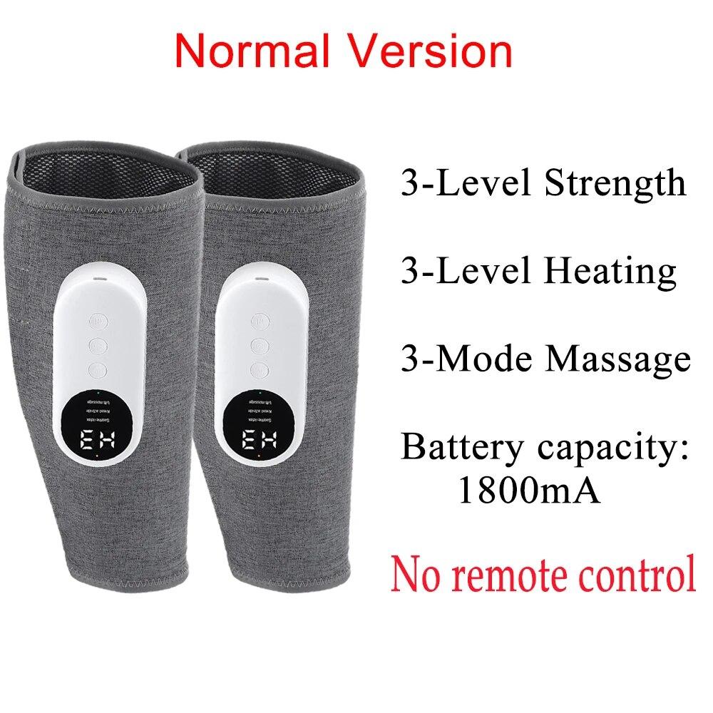 Беспроводной массажер для икр с дистанционным управлением, горячий компресс, разминающий давление воздуха, массажер для ног и ног, кровообращение в мышцах