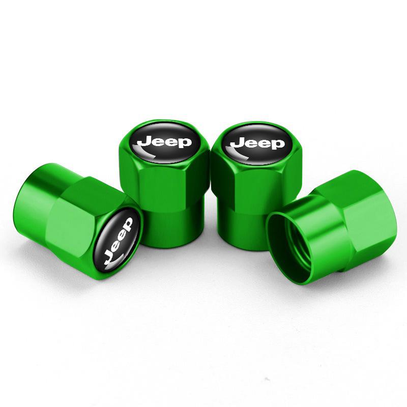 4pcs Metal Car Wheel Tire Valve Air Stem Cap Cover For Jeep Wrangler Grand Cherokee Compass Renegade Liberty Gladiator Patriot AKS1