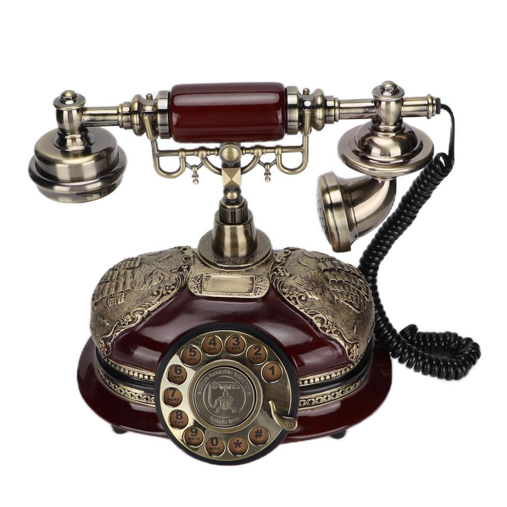 Антикварный европейский телефон с дисковым набором номера, классический ретро стационарный телефон для декора гостиной и бара