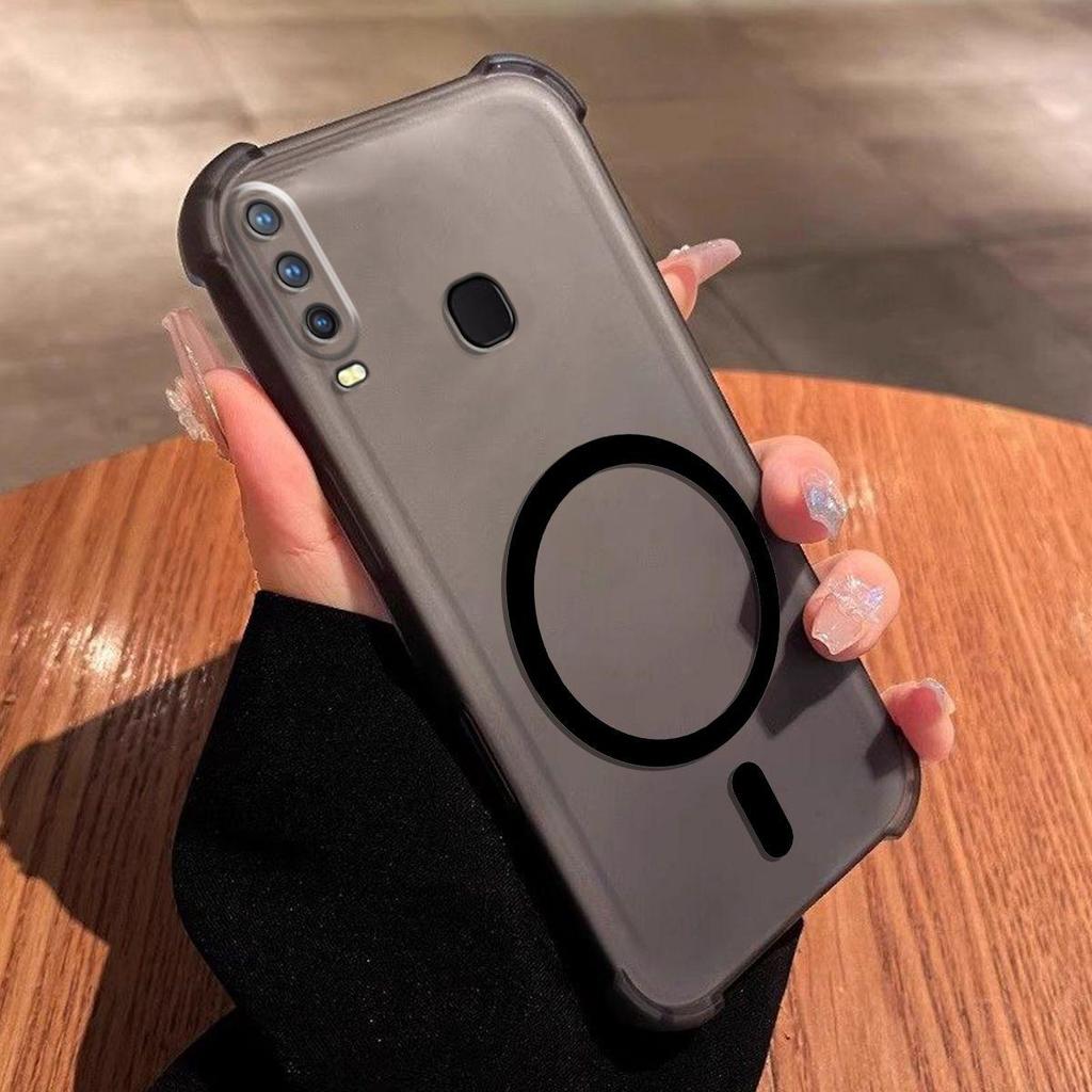 Магнитное кольцо DIY Гелевый чехол для Vivo Y17 Y15 2020 Y12 Y11 Защита от падения с подушками безопасности по углам