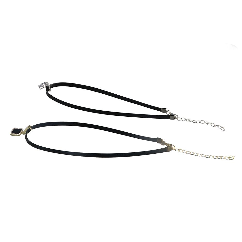 Подарок Темперамент ПУ Колье Корейский Стиль Ювелирные Изделия Панк Ожерелье Блестящее Циркониевое Ожерелье Женский Чокер