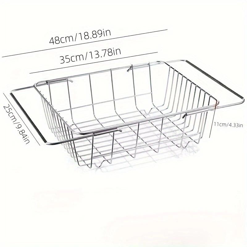 Adjustable Stainless Steel Sink Dish Plate Drain Rack Expandable Drying Basket Fruit Bowl Drainer Holder Kitchen Storage