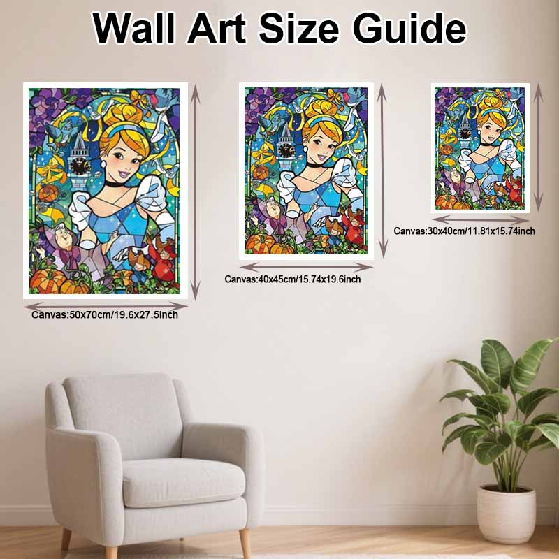Disney Diamond Painting 5D Handmade DIY Cinderella Diamond Stickers Home Room Decorations Gifts