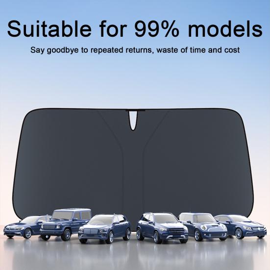 Car Windshield Sun Shade UV-Resistant Easy To Install Automotive Interior Sun Protection Foldable