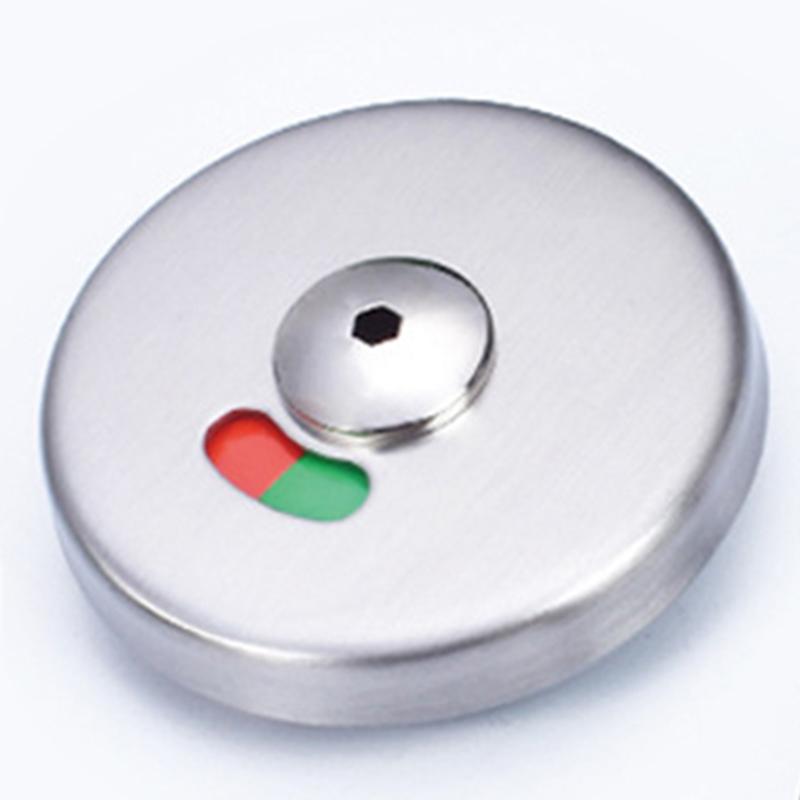 Замок для двери в ванную комнату с индикатором присутствия, круглый, из нержавеющей стали для мужчин и женщин