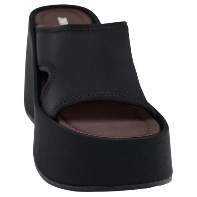 Zara Минималистичная мода, декорированные строчкой, танкетки, сабо, женские сандалии, черные 3344510800