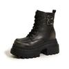 Thick-soled Martin Boots Women's 2025 Autumn and Winter New Small Inner Height Increase Women's Shoes Versatile Polished Retro Short Boots