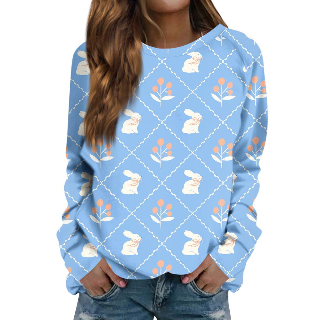 Женская мода повседневная толстовка с длинным рукавом и круглым вырезом с принтом