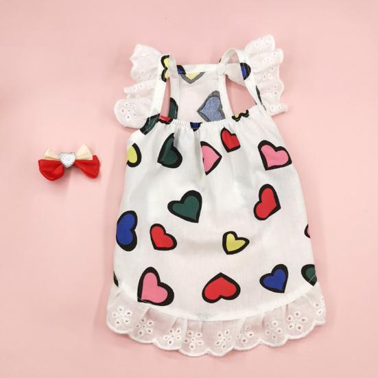 Платье для домашних животных, мягкое кружево, модный принт, удобная тонкая опора для фотографий, хлопковое платье для собак с головным убором, летняя поставка