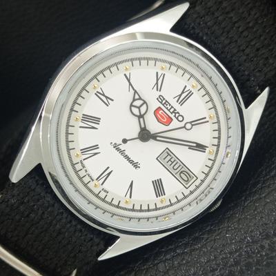 ВИНТАЖНЫЕ ОТРЕМОНТИРОВАННЫЕ МУЖСКИЕ АВТОМАТИЧЕСКИЕ ЧАСЫ SEIKO 5 6309A ЯПОНИЯ БЕЛЫЙ ЦИФЕРБЛАТ a442158-1