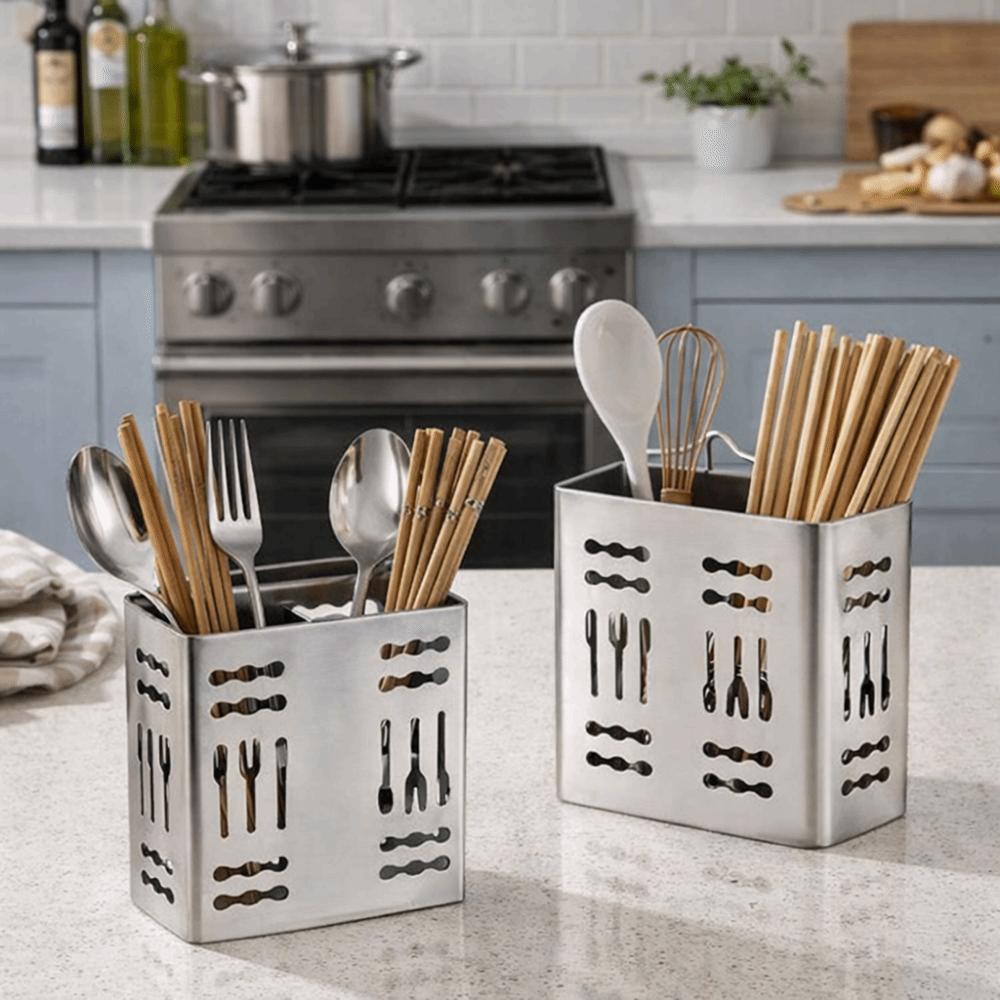 Wall Mounted Chopsticks Storage Basket Rust-proof Cutlery Drying Rack Kitchen Supplies
