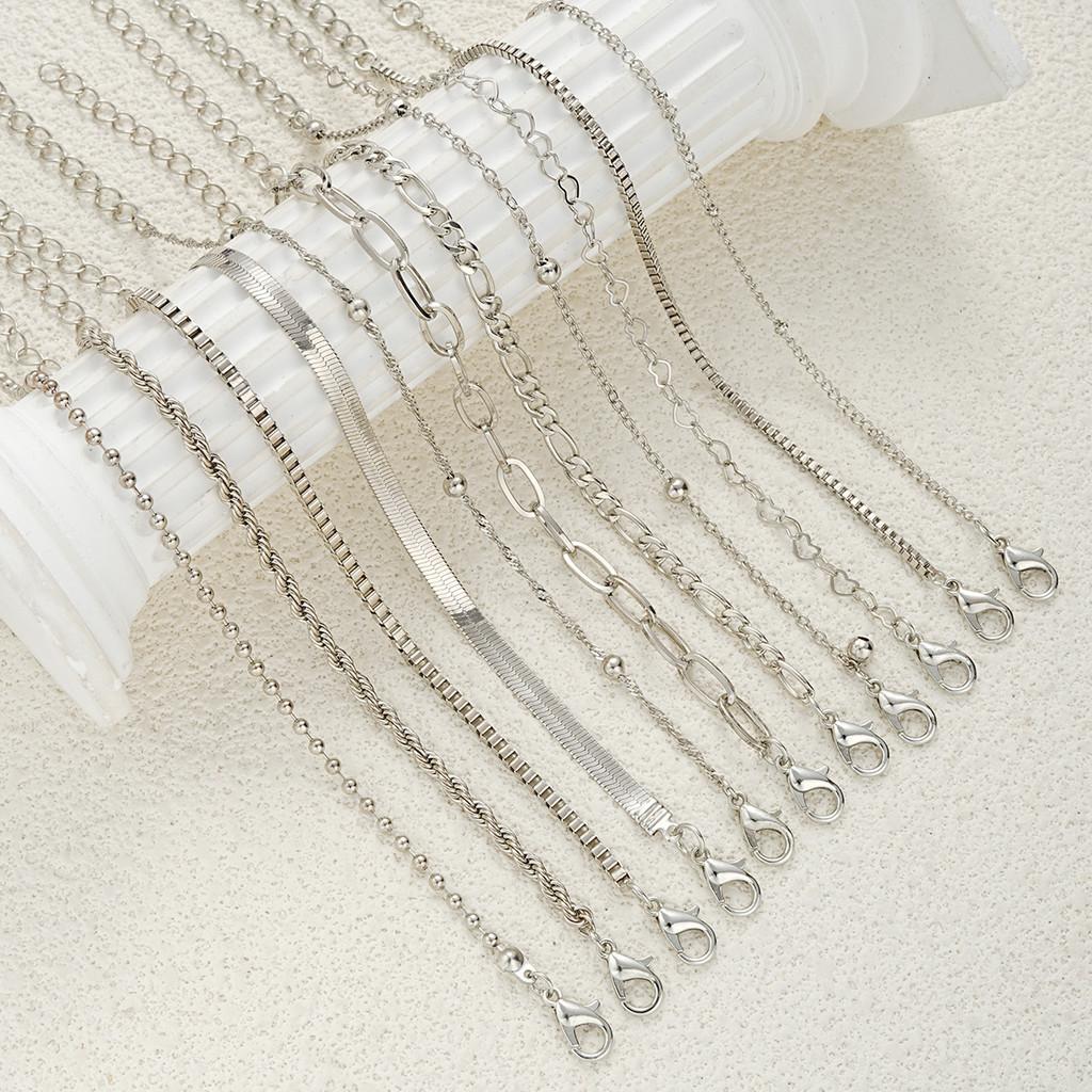 iF ME 6 шт./компл. серебряные браслеты с цепочкой в ​​виде змеи в форме сердца, винтажный набор браслетов для женщин, аксессуары, ювелирные изделия