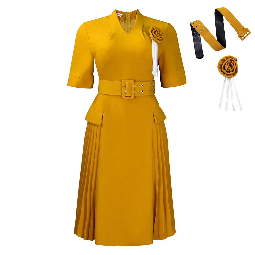 Женское платье большого размера с V-образным вырезом, плиссировкой и завышенной талией, с африканским принтом