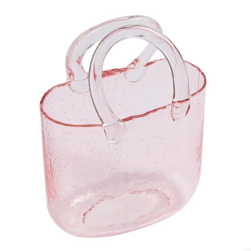 62KD Clear Glass Vase Fish Vase Bucket Decorative Flower Pot Desktop Ornaments for Home Festival Wedding Decoration