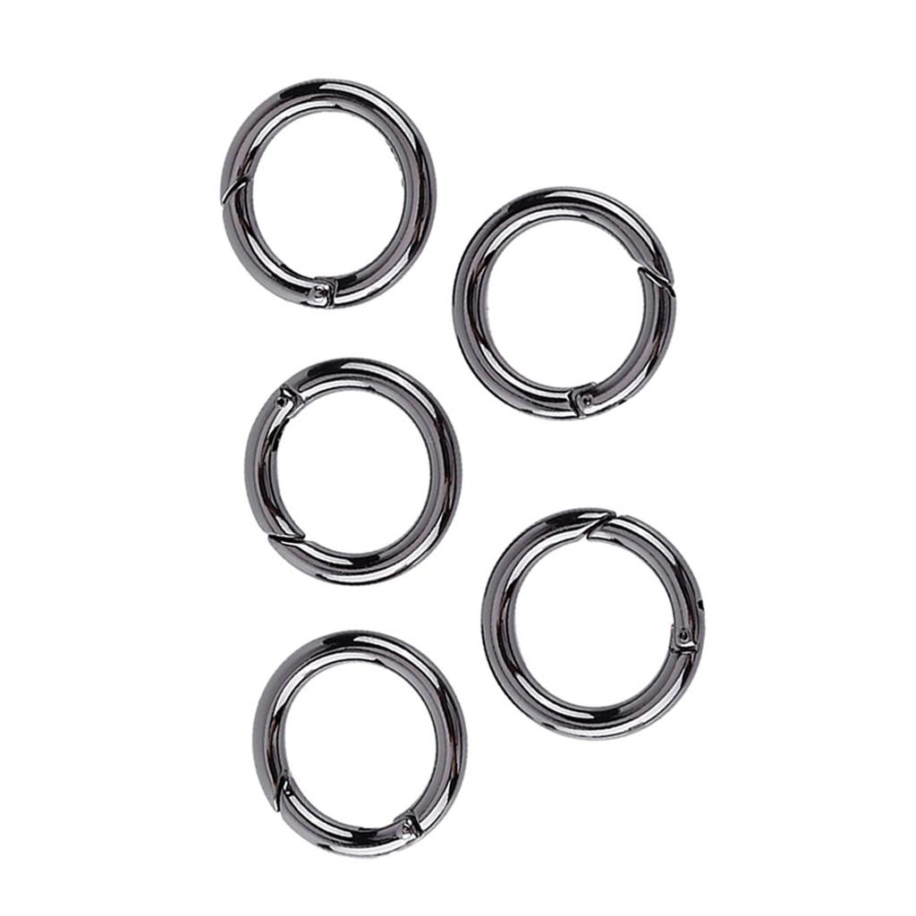 5PCS Zinc Alloy Carabiner Snap Hook Keychain with Spring Clip Design for Backpack Handbag Keyring Lightweight High Strength