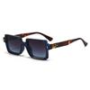 Vintage Square Women Sunglasses Fashion Double Color Men Trending Punk Rivets Gradient Sun Glasses Uv400