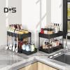 Under-Sink Organizer Bathroom Storage Rack Strong Load-bearing Rustproof Easy To Install 2 Tier Cabinet Organizer Shelf