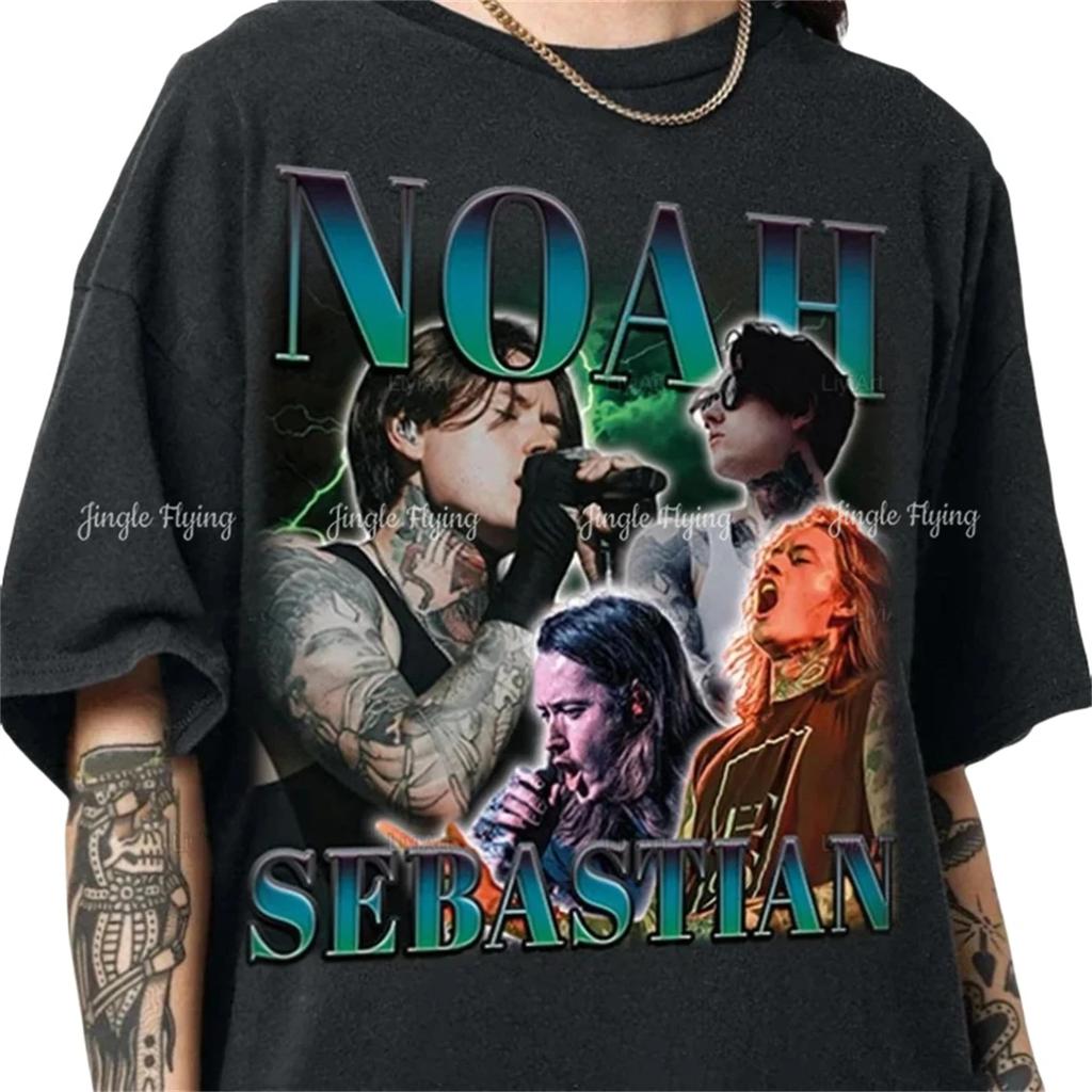Графическая футболка Noah Sebastian Рубашка Bad Omens Музыкальный тур Унисекс Хлопковая футболка