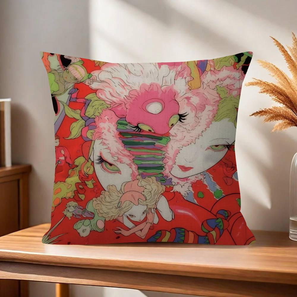 Painting YYoshitaka Amano Art Pillow Gift Home Office Decoration Bedroom Sofa Car Cushion Cover case x