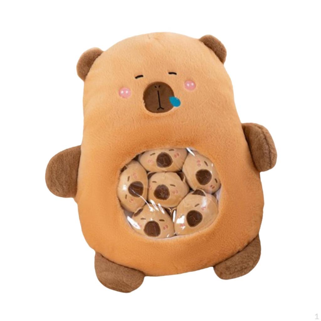 Очаровательная плюшевая игрушка-капибара в подарок с крошечными куколками