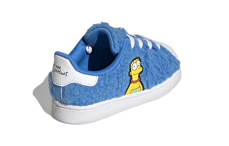 The Simpsons x Adidas Originals SUPERSTAR Низкие кроссовки для малышей, устойчивые к истиранию, синие, для младенцев и малышей GZ1772