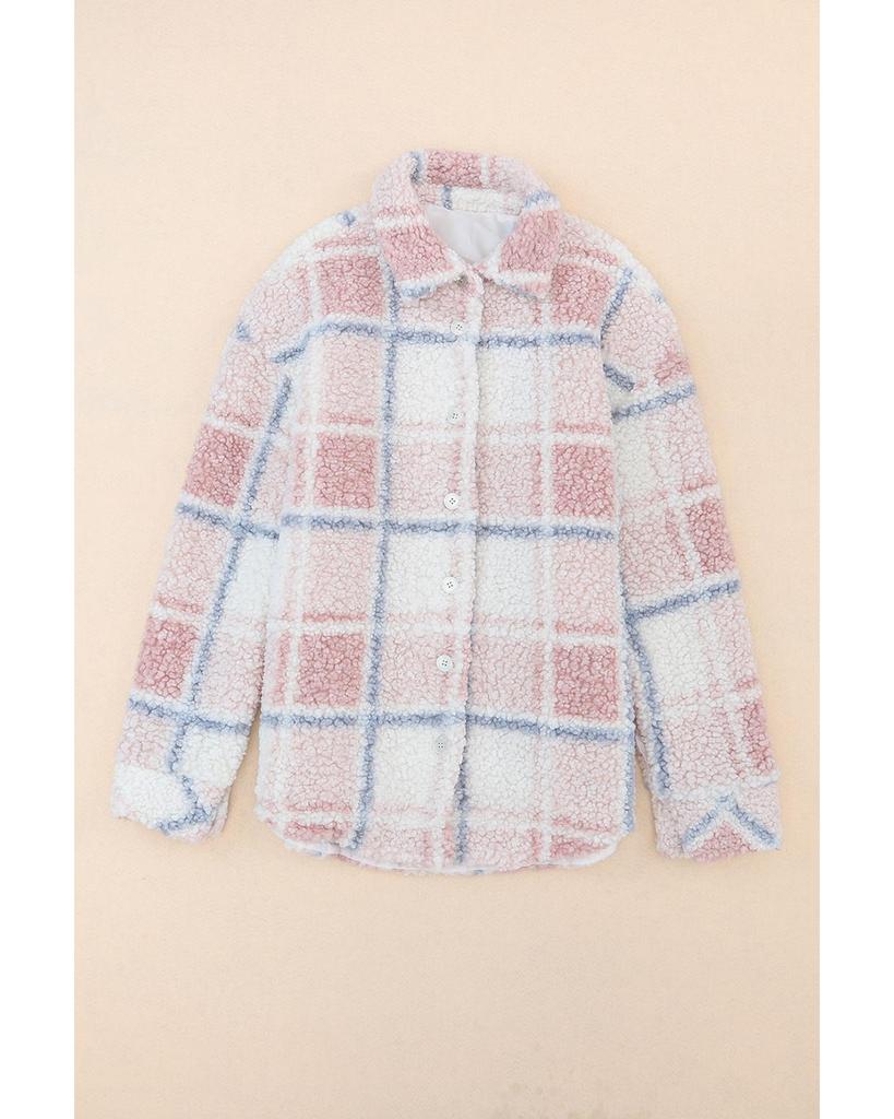 Azura Exchange Уютная шуба из шерпы с клетчатым принтом
