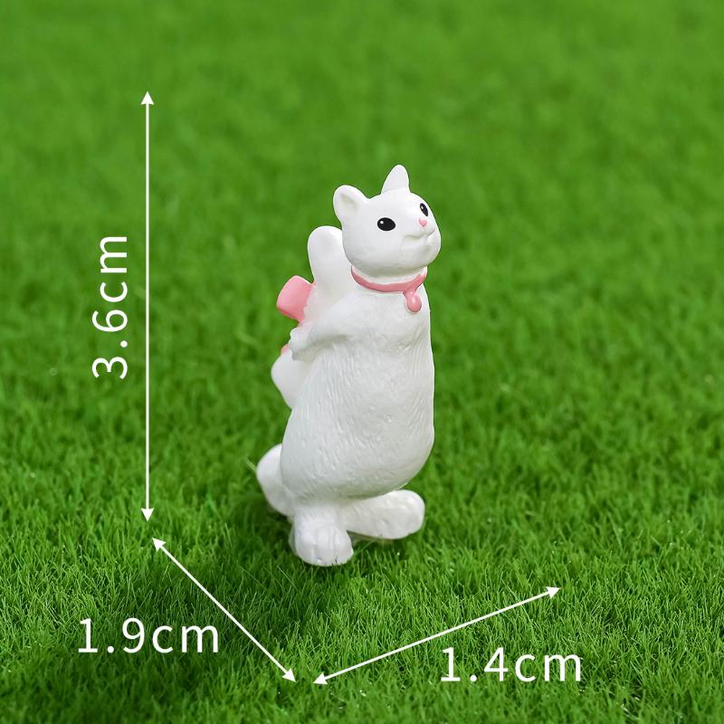 2Pcs Dog Cat Couple Resin Figurine Set Cute Cartoon Animal Ornament for Micro Landscape Wedding Desktop Decor Gifts
