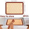 4 шт. Силиконовый коврик для выпечки Антипригарный коврик для выпечки макарон Многоразовый коврик для приготовления пищи Безопасный для посудомоечной машины Подкладка для выпечки макарон для кухонного предмета